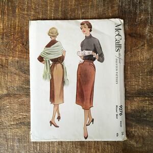 McCalls Sewing Pattern 9276 Original 1953 Misses Skirt MCM Waist 26 COMPLETE